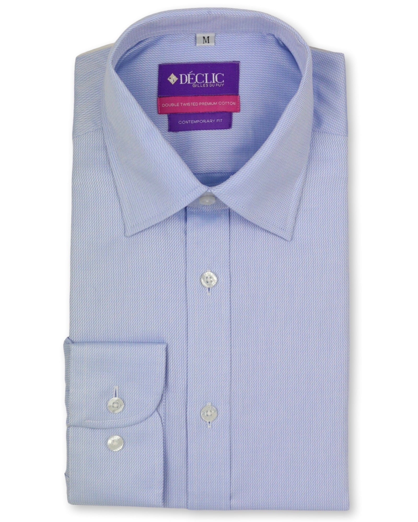 DÉCLIC Stewart Standard Single Cuff Shirt - Blue
