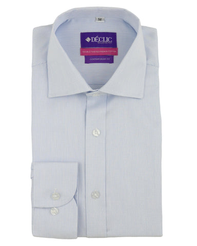 DÉCLIC Salinas Textured Check Shirt - Blue