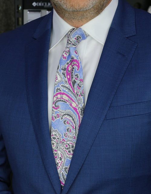 DÉCLIC Lucca Paisley Tie - Blue