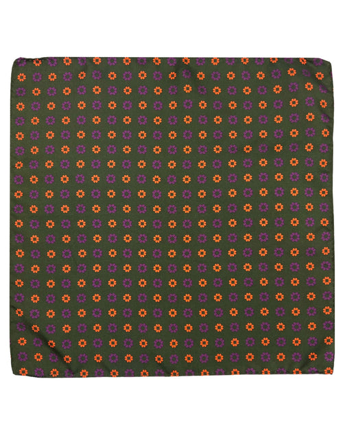 CANTINI Primula Patterned Pocket Square - Khaki