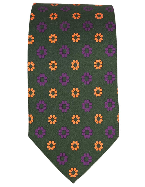 CANTINI Primula Patterned Tie - Khaki