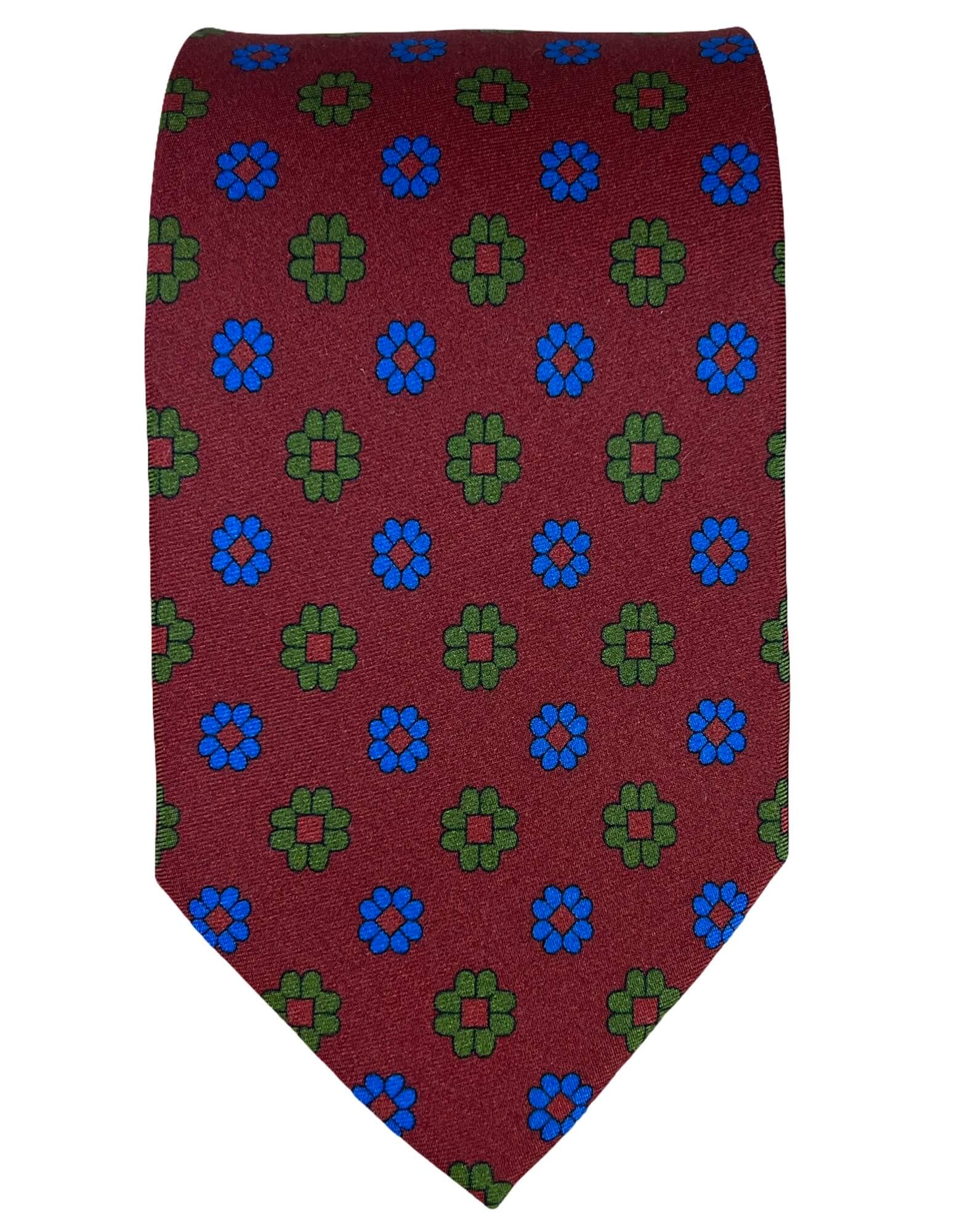CANTINI Primula Patterned Tie - Maroon