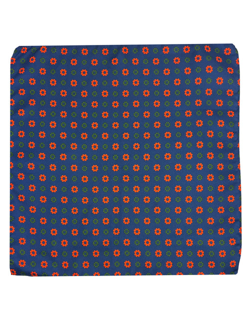 CANTINI Primula Patterned Pocket Square - Royal