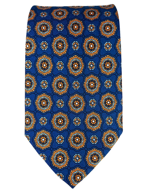 CANTINI Rosa Patterned Tie - Blue