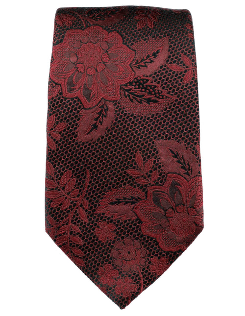 DÉCLIC Kontur Floral Tie - Burgundy