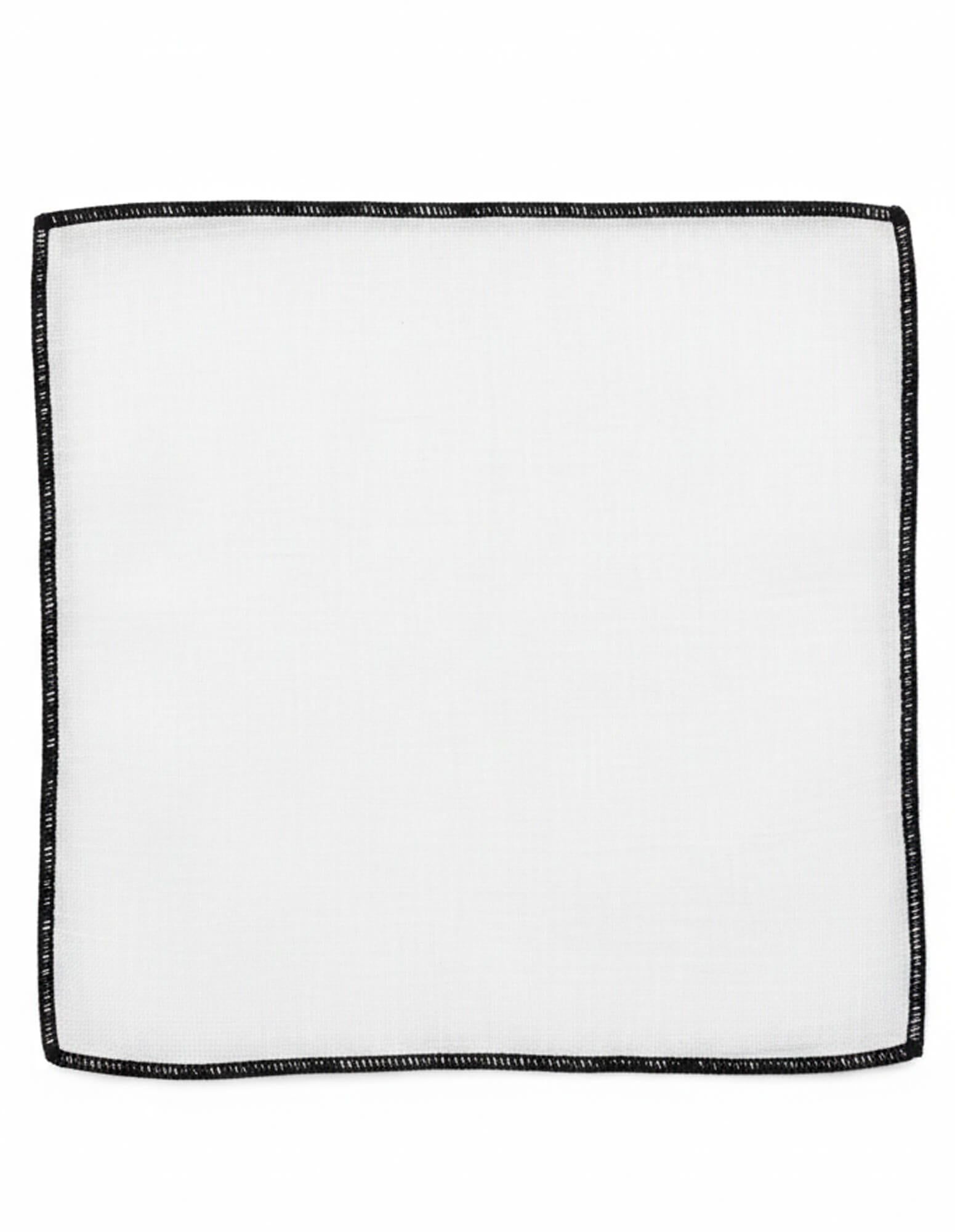 JA Linen Edged Pocket Square - Black