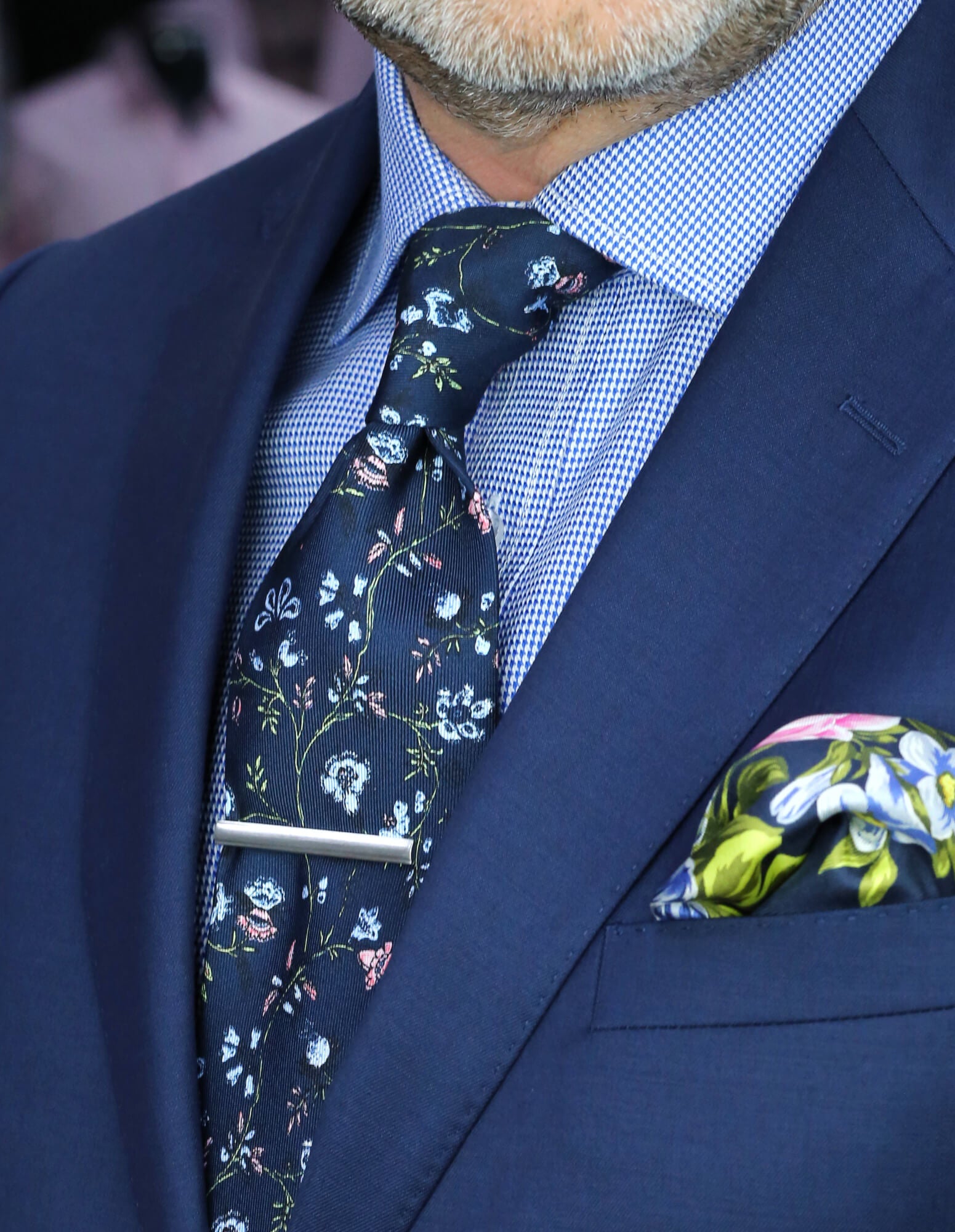 DÉCLIC Staveley Floral Tie - Navy