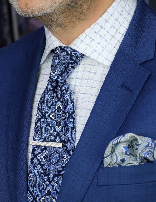 DÉCLIC Tiverton Paisley Tie - Blue