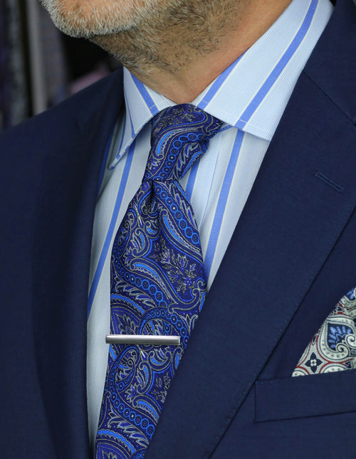 DÉCLIC Wetherby Paisley Tie - Blue