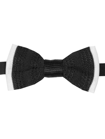 DÉCLIC Barre Knitted Bow Tie - Burgundy/Black