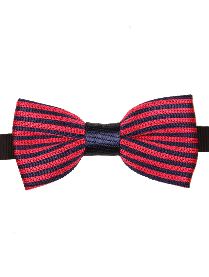 DÉCLIC Vers Knitted Bow Tie - Navy/Red