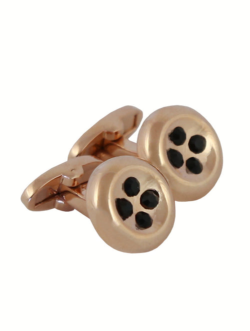 DÉCLIC Button Crystal Cufflink - Rose Gold