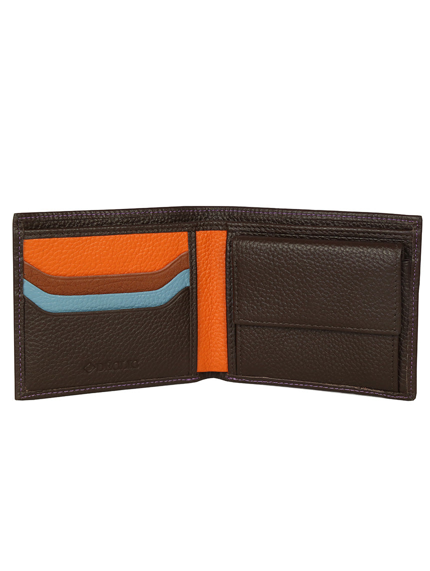 DÉCLIC Racer Stripe Bi-Fold Wallet - Chocolate