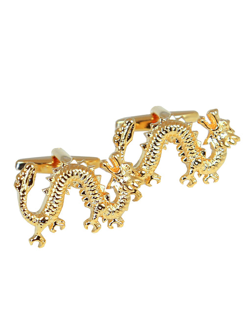 DÉCLIC Chinese Dragon Cufflink - Gold