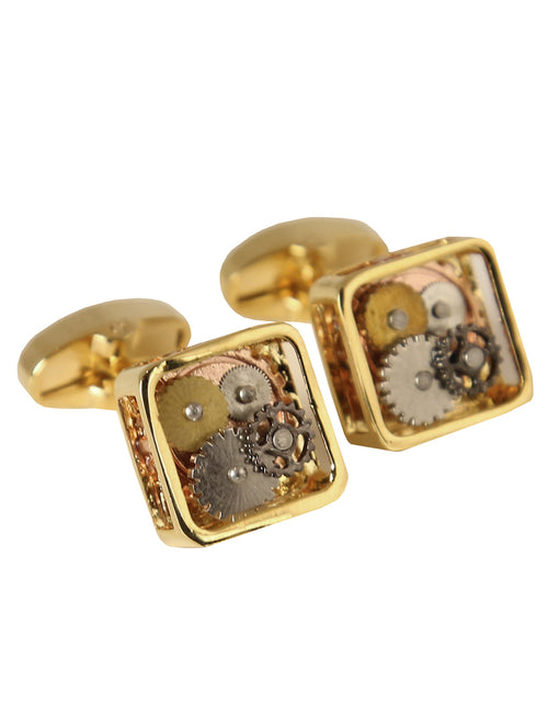 DÉCLIC Gear Square Cufflink - Gold