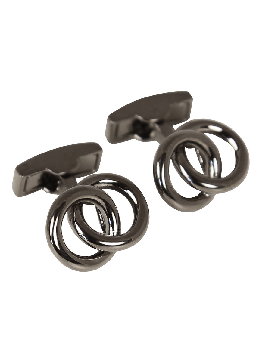 DÉCLIC Linked Ring Cufflink - Gunmetal