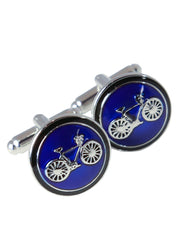 DÉCLIC Bicycle Round Cufflink - Blue