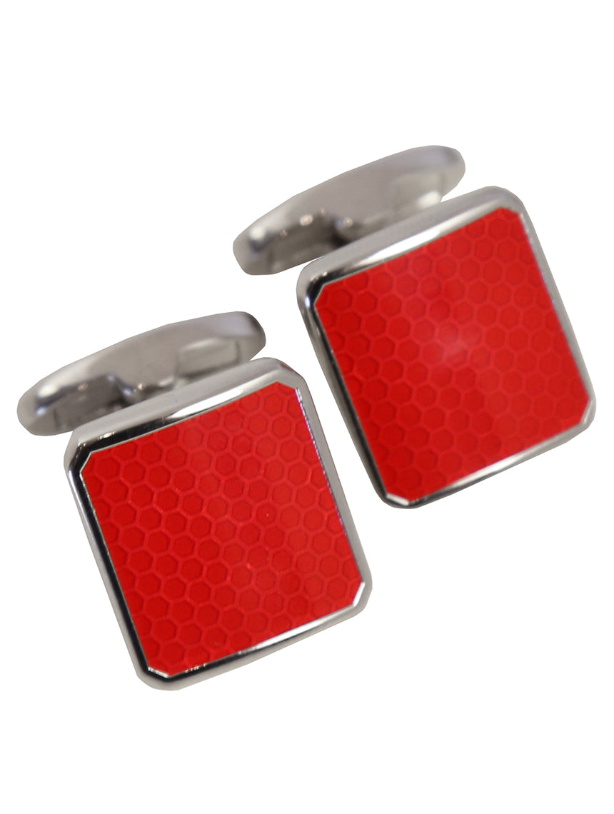 DÉCLIC Jasper Enamel Cufflink - Red