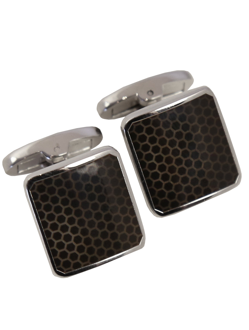 DÉCLIC Jasper Enamel Cufflink - Black