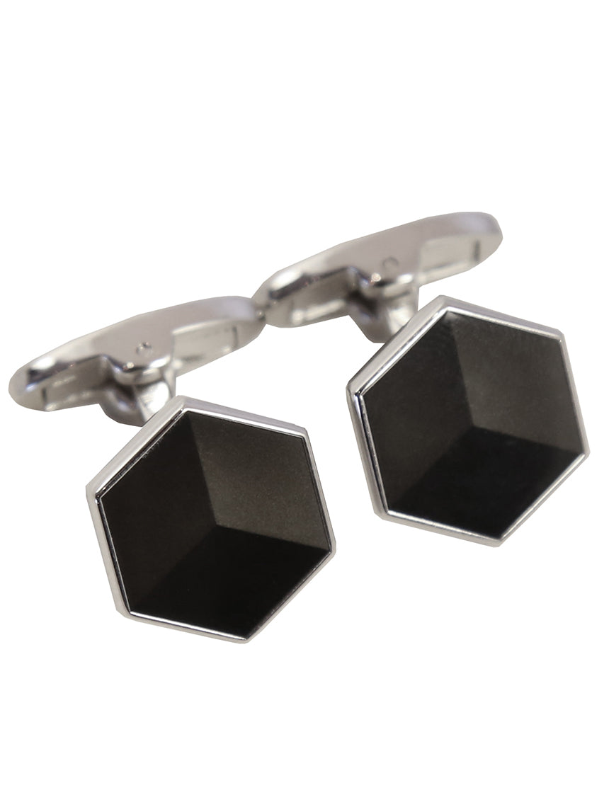 DÉCLIC Cubik Enamel Cufflink - Black