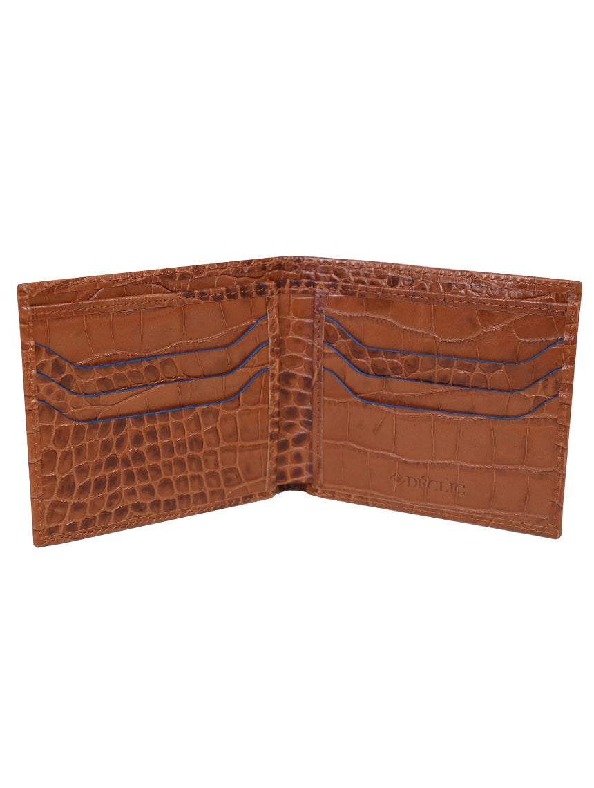 DÉCLIC Portofino Bi-Fold Wallet - Tan-Navy