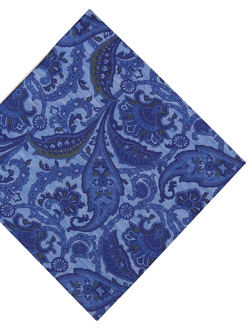 DÉCLIC Enprime Floral Pocket Square - Blue