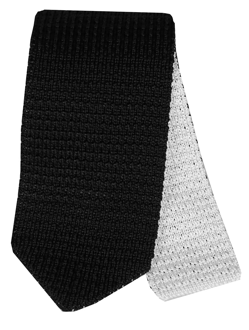 DÉCLIC Woven Reversible Tie - Black/White