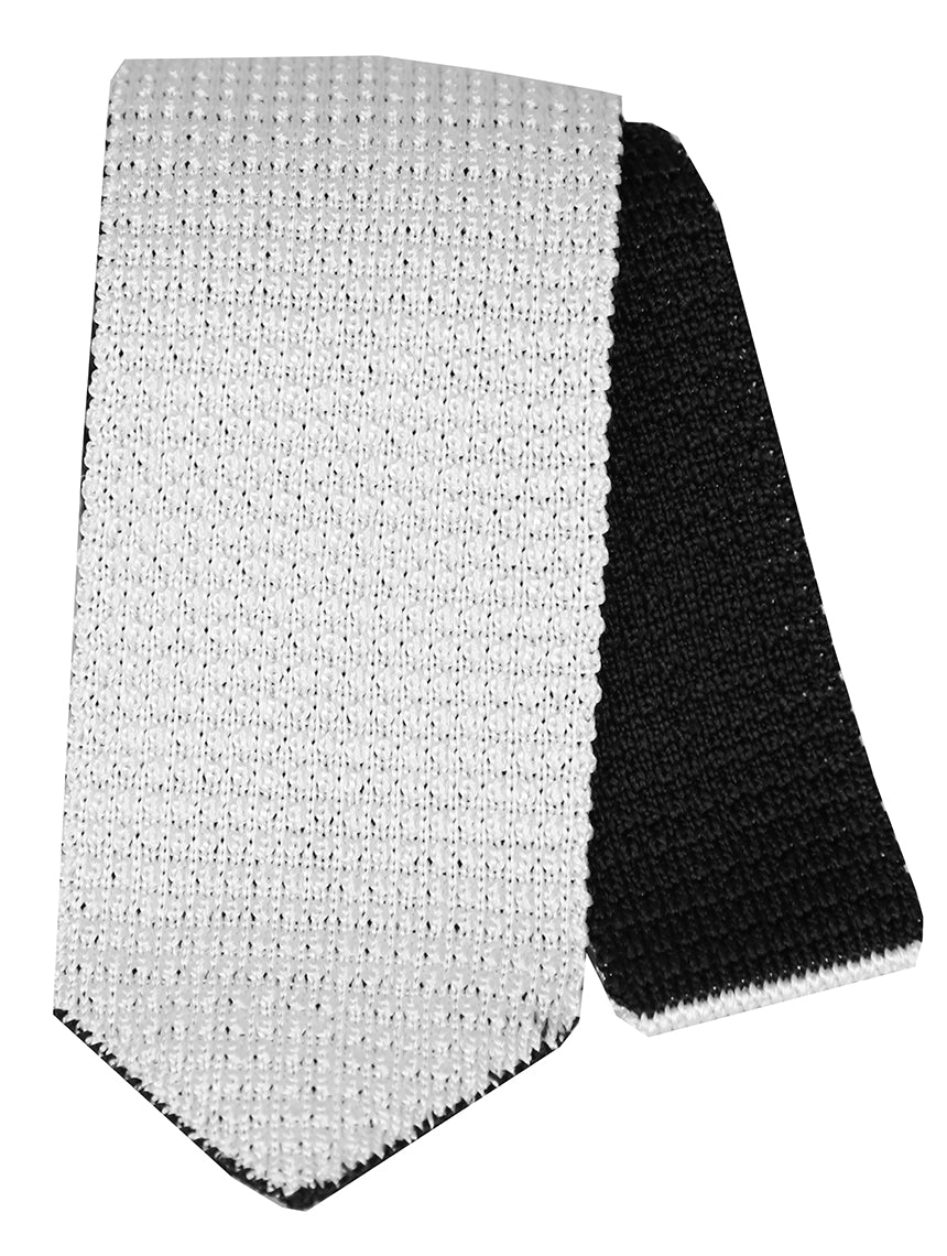 DÉCLIC Woven Reversible Tie - Black/White