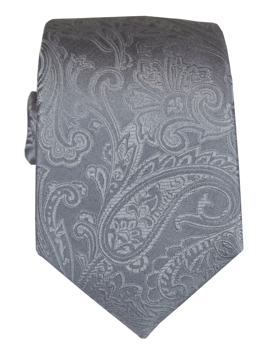 DÉCLIC Classic Paisley Tie - Grey