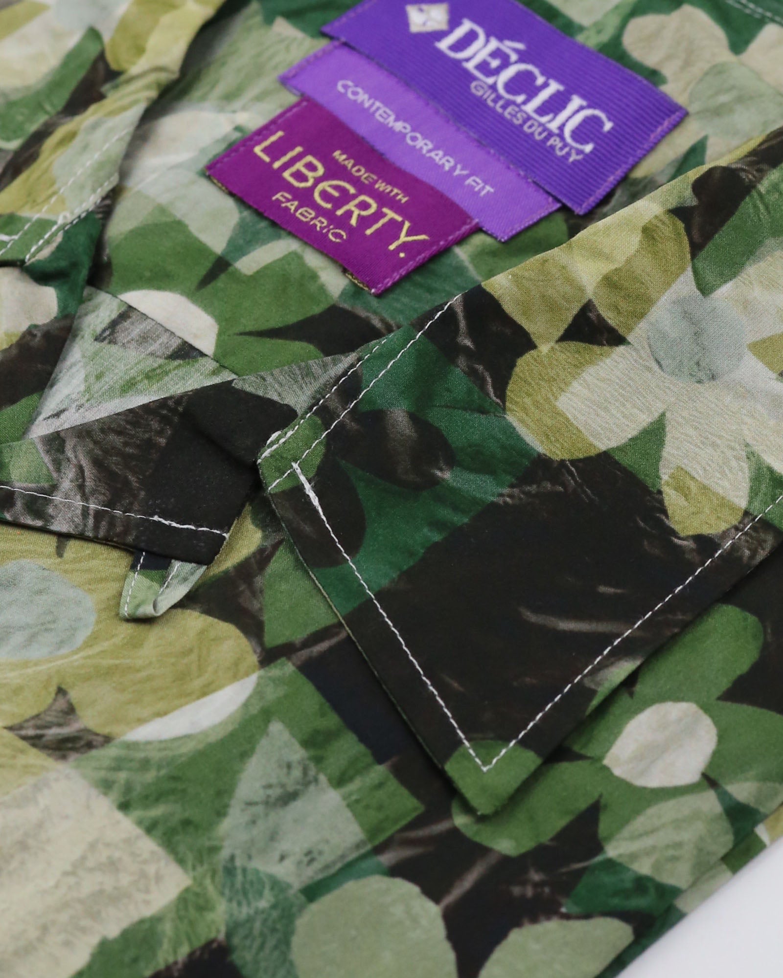 DÉCLIC Liberty Scheren Floral Print Short Sleeve Shirt - Green
