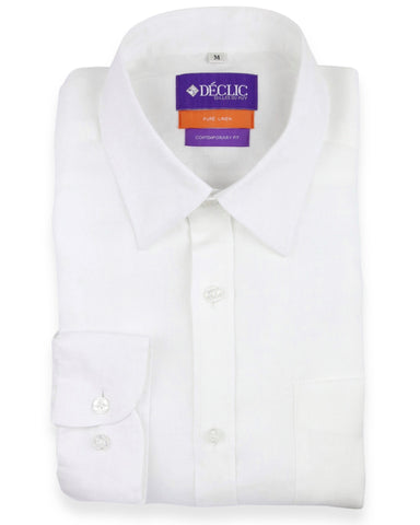 DÉCLIC Caldo Mandarin Linen Shirt - Navy