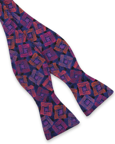 DÉCLIC Classic Paisley Bow Tie - Purple
