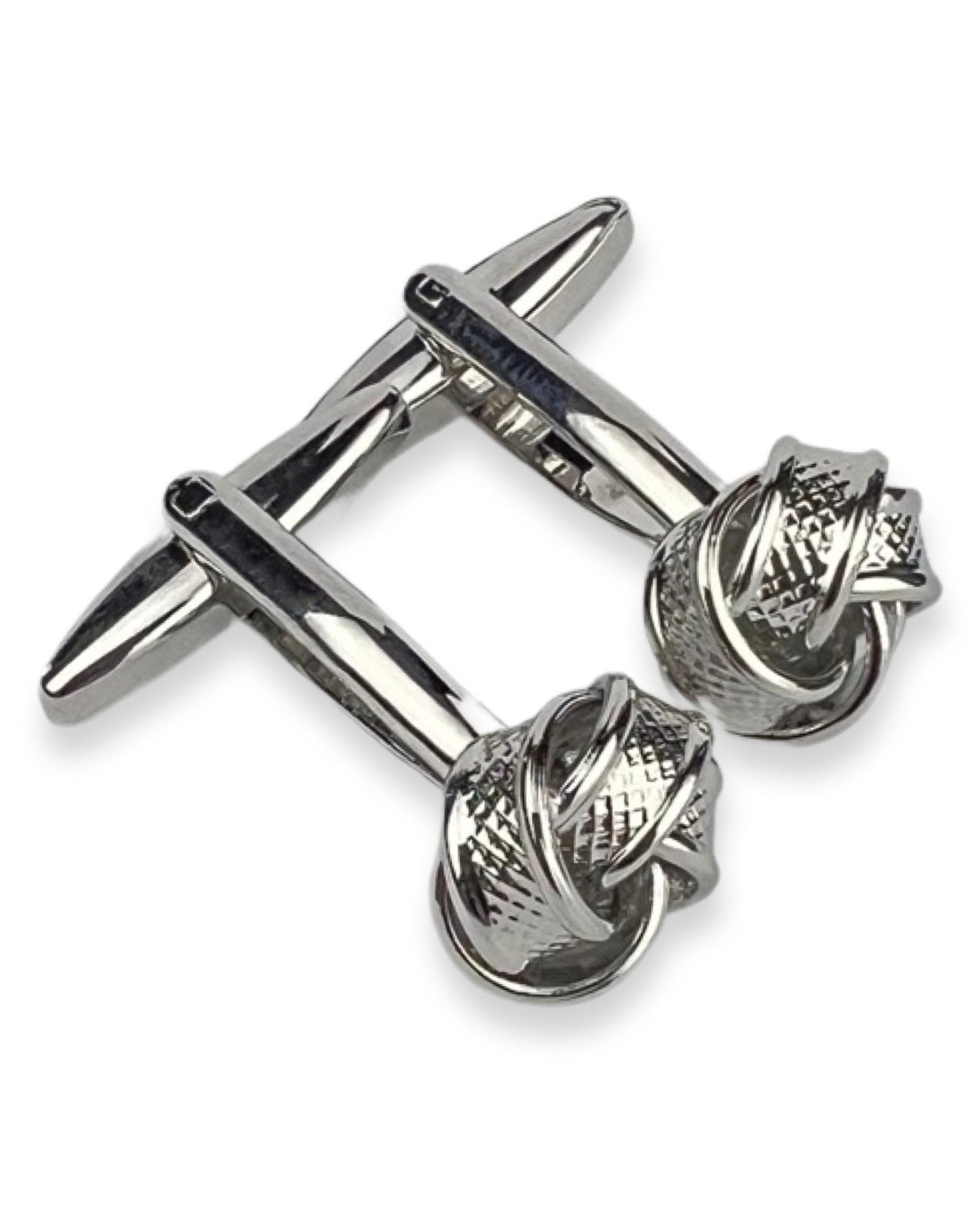 DÉCLIC Banded Knot Cufflink - Silver
