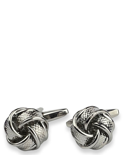 DÉCLIC Banded Knot Cufflink - Silver