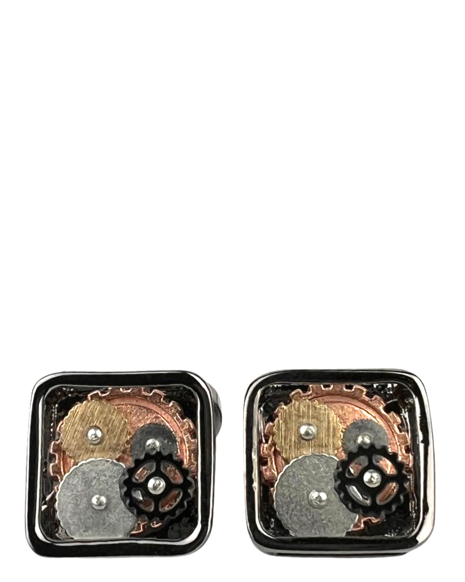 DÉCLIC Gear Square Cufflink - Gunmetal