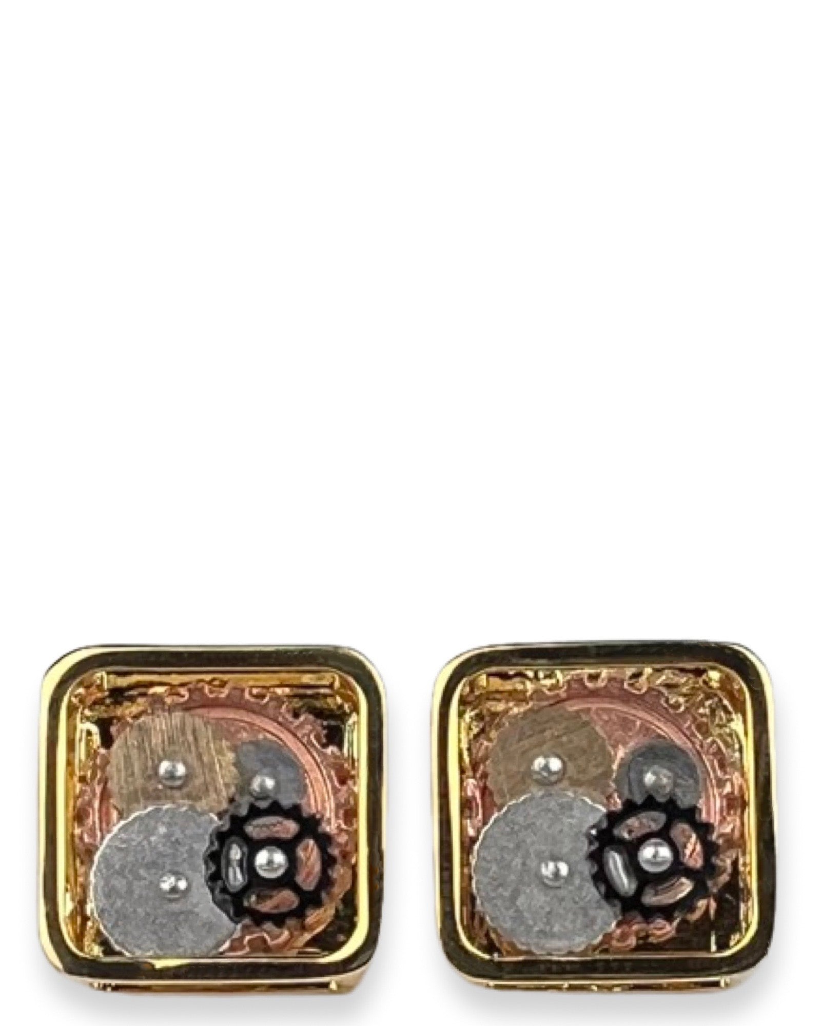 DÉCLIC Gear Square Cufflink - Gold
