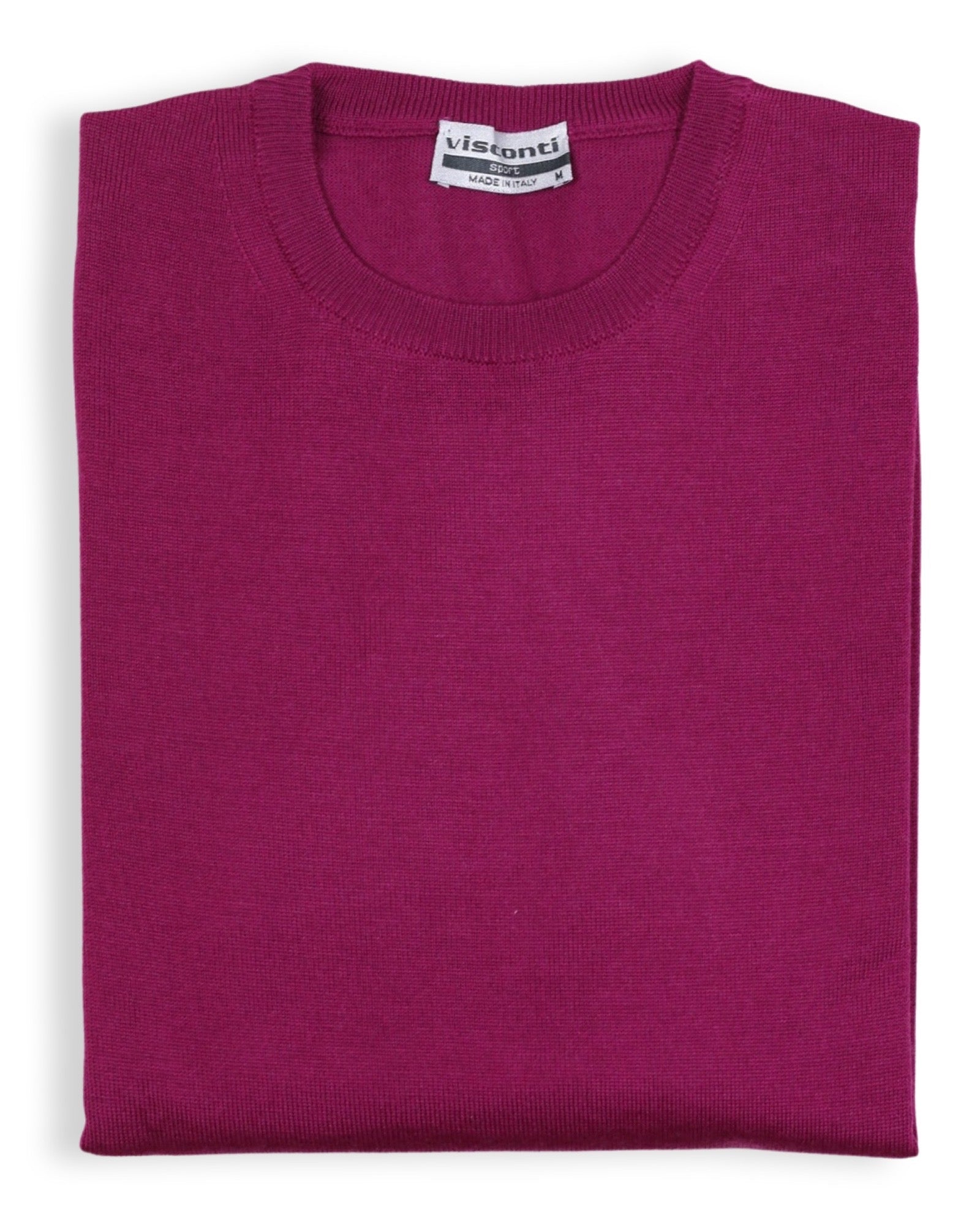 Merino Wool Crew Neck Jumper - Magenta