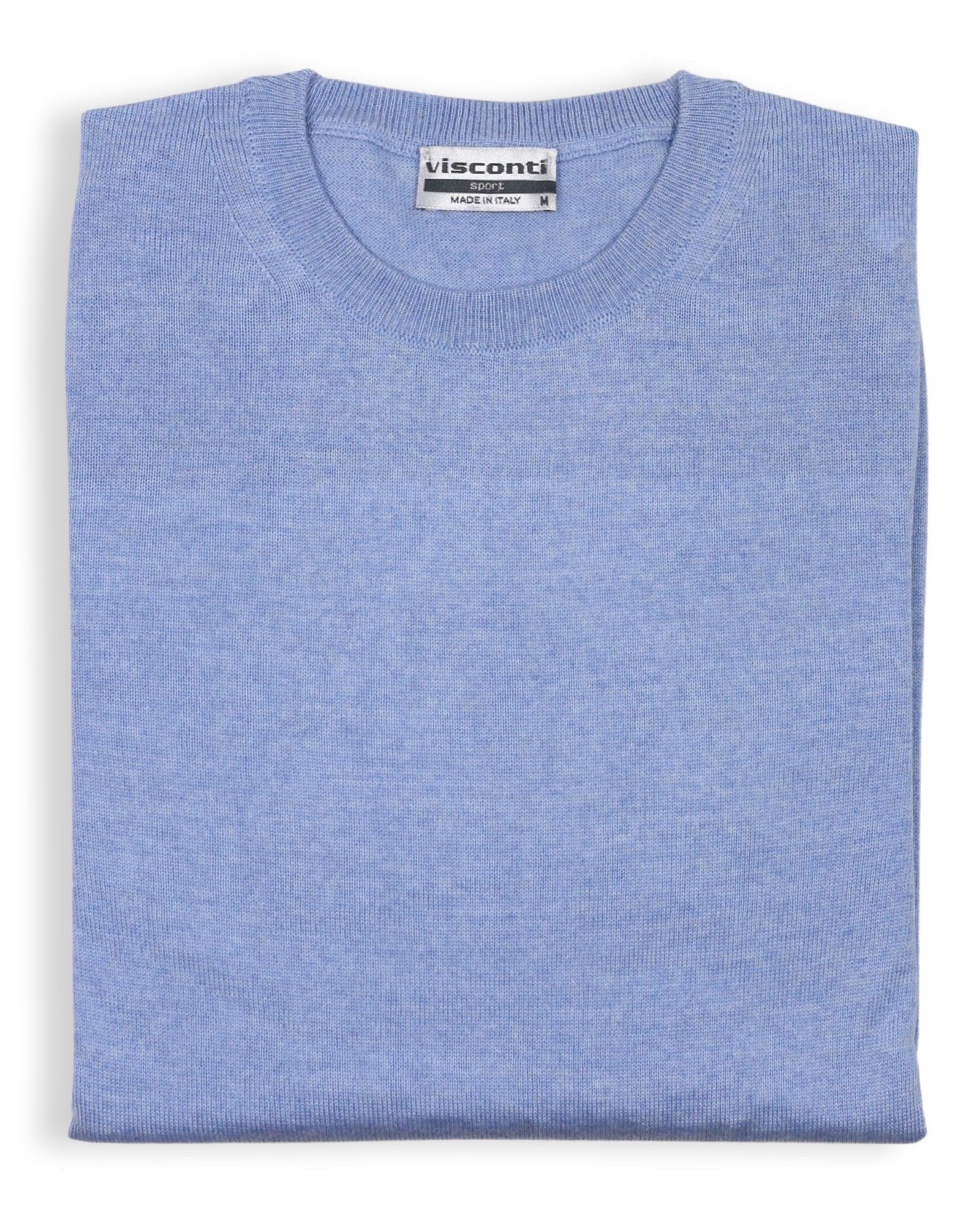 Merino Wool Crew Neck Jumper - Baby Blue