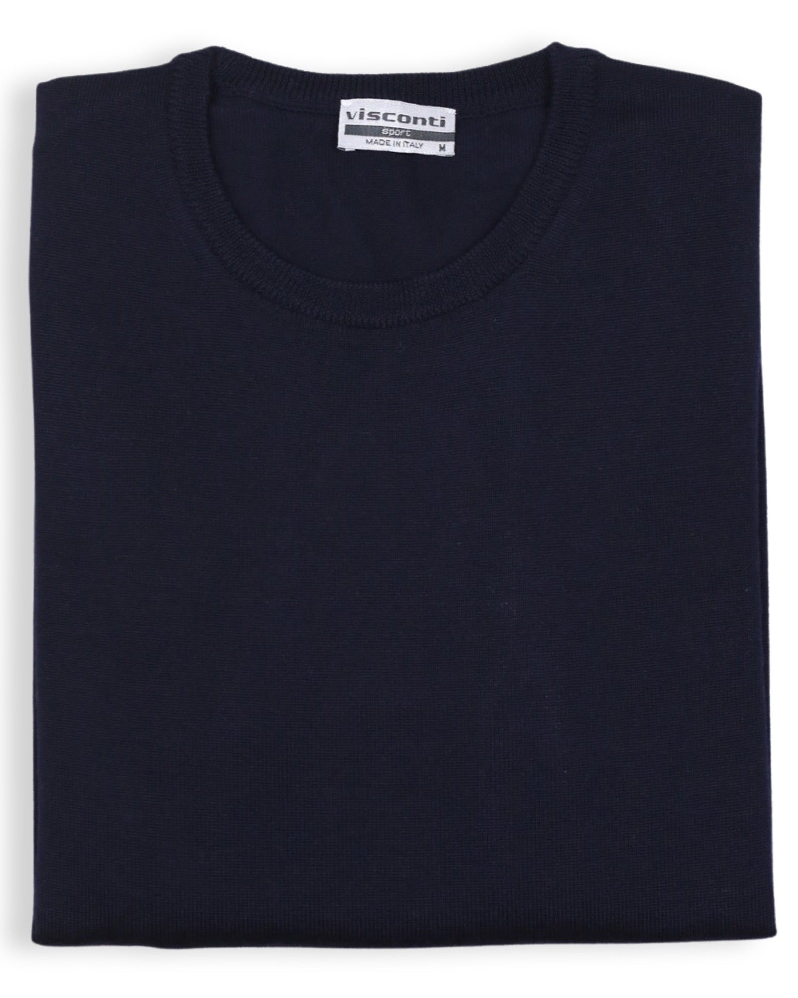 Merino Wool Crew Neck Jumper - Navy