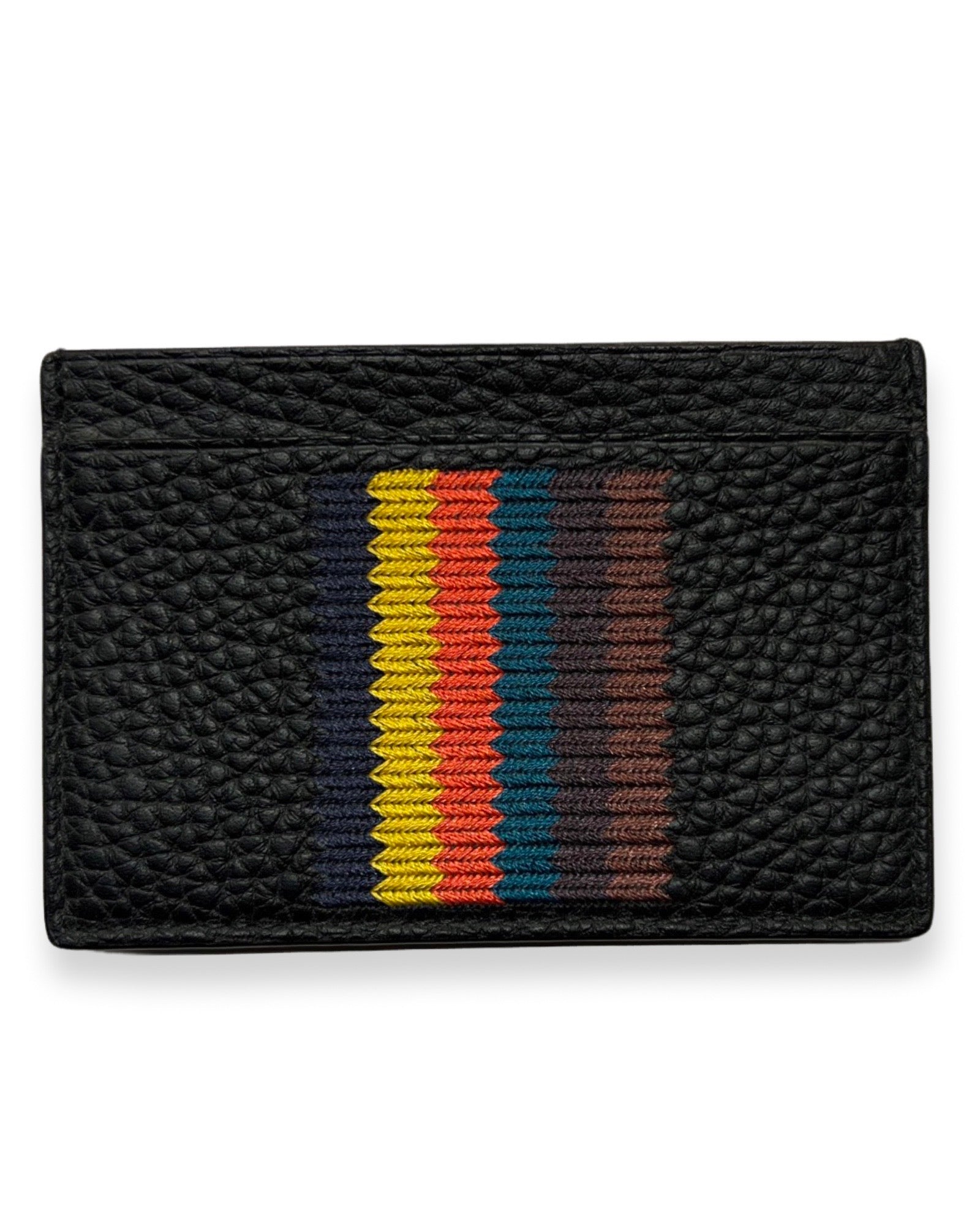 Paul Smith Embroided Stripe Credit Card Wallet - Black