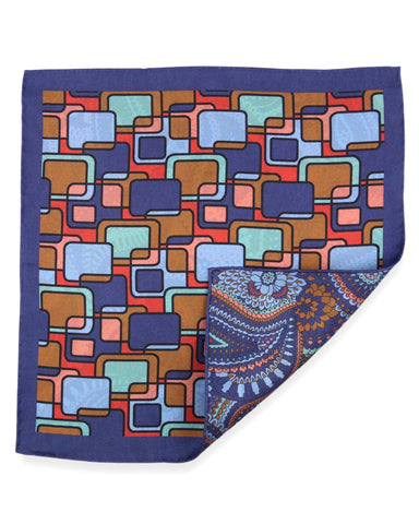 DÉCLIC Aversa Paisley Hanky - Navy
