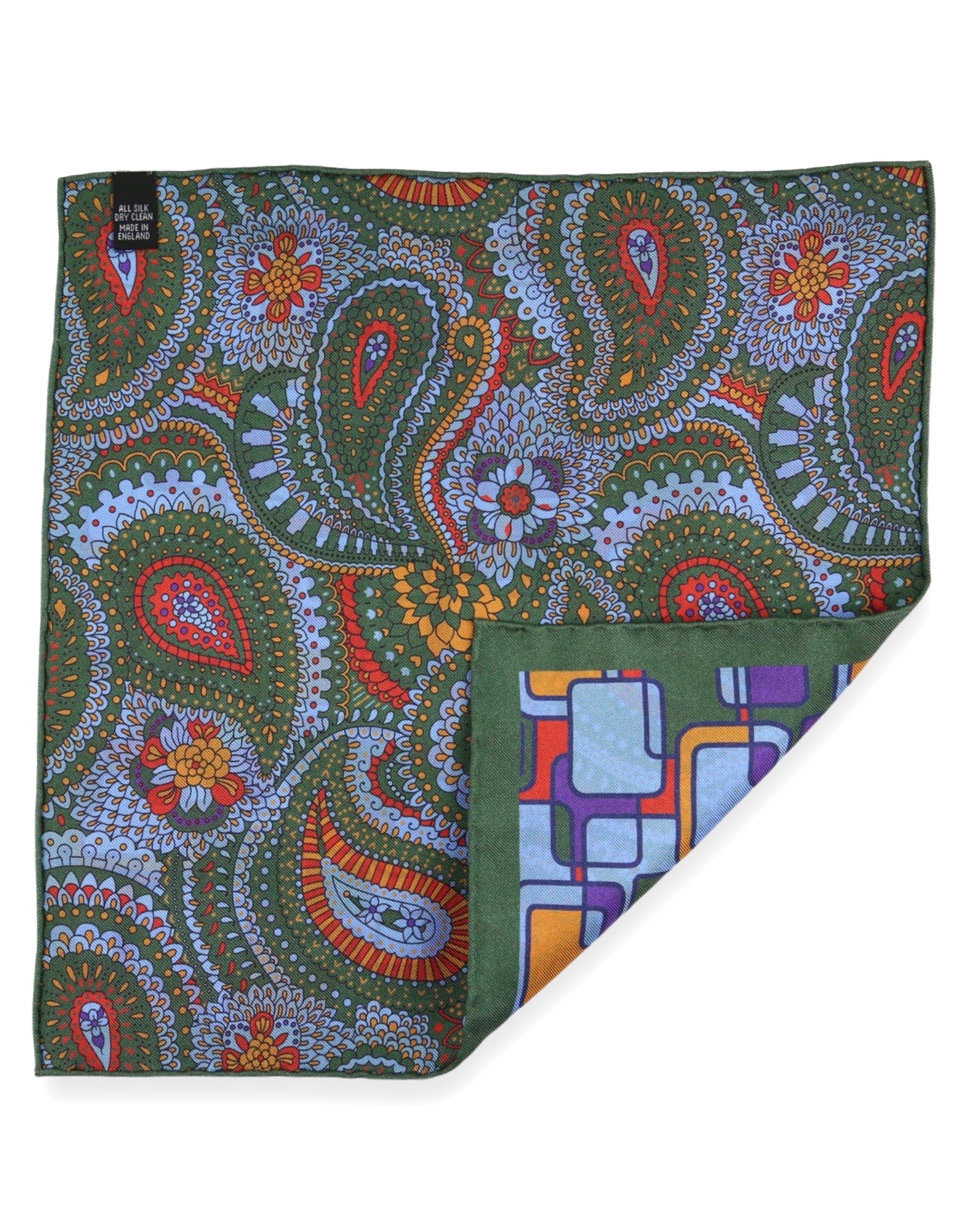 DÉCLIC Maxwell Reversible Pocket Square - Green