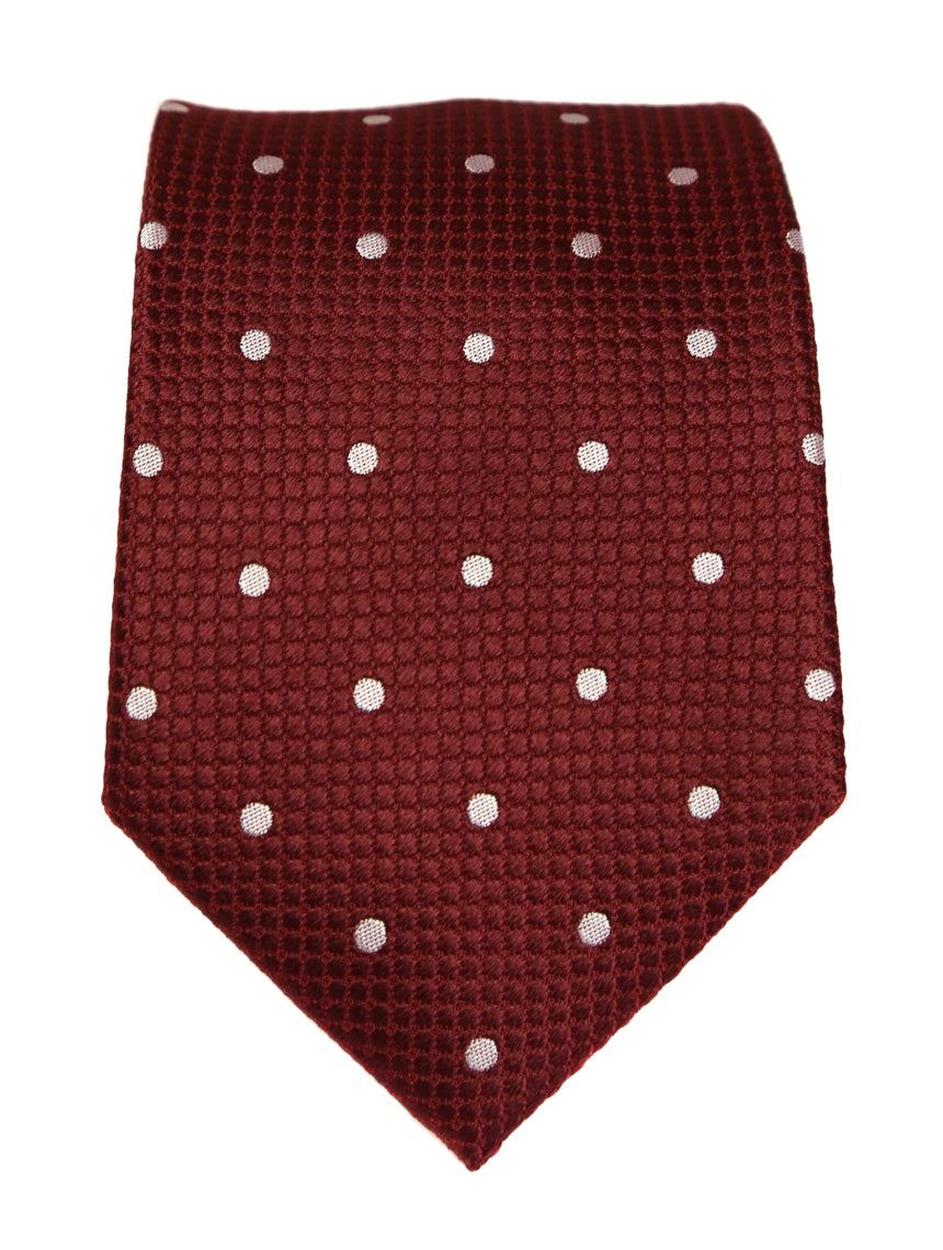 DÉCLIC Classic Spot Tie - Burgundy/White