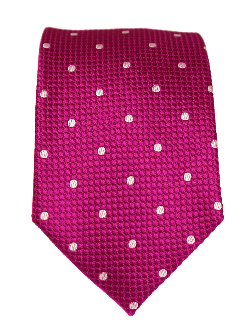 DÉCLIC Classic Spot Tie - Fuschia/White
