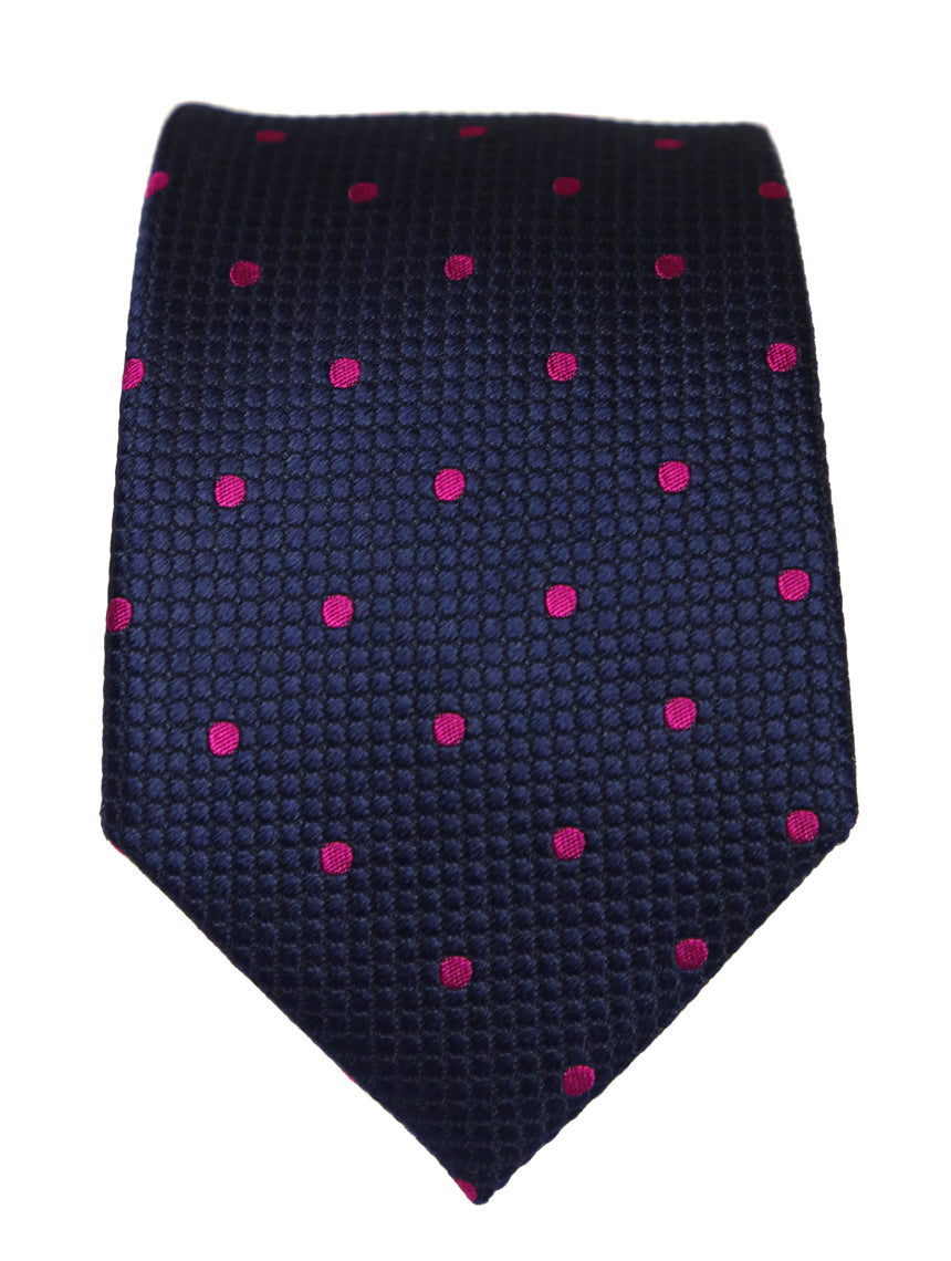 DÉCLIC Classic Spot Tie - Navy/Fuschia