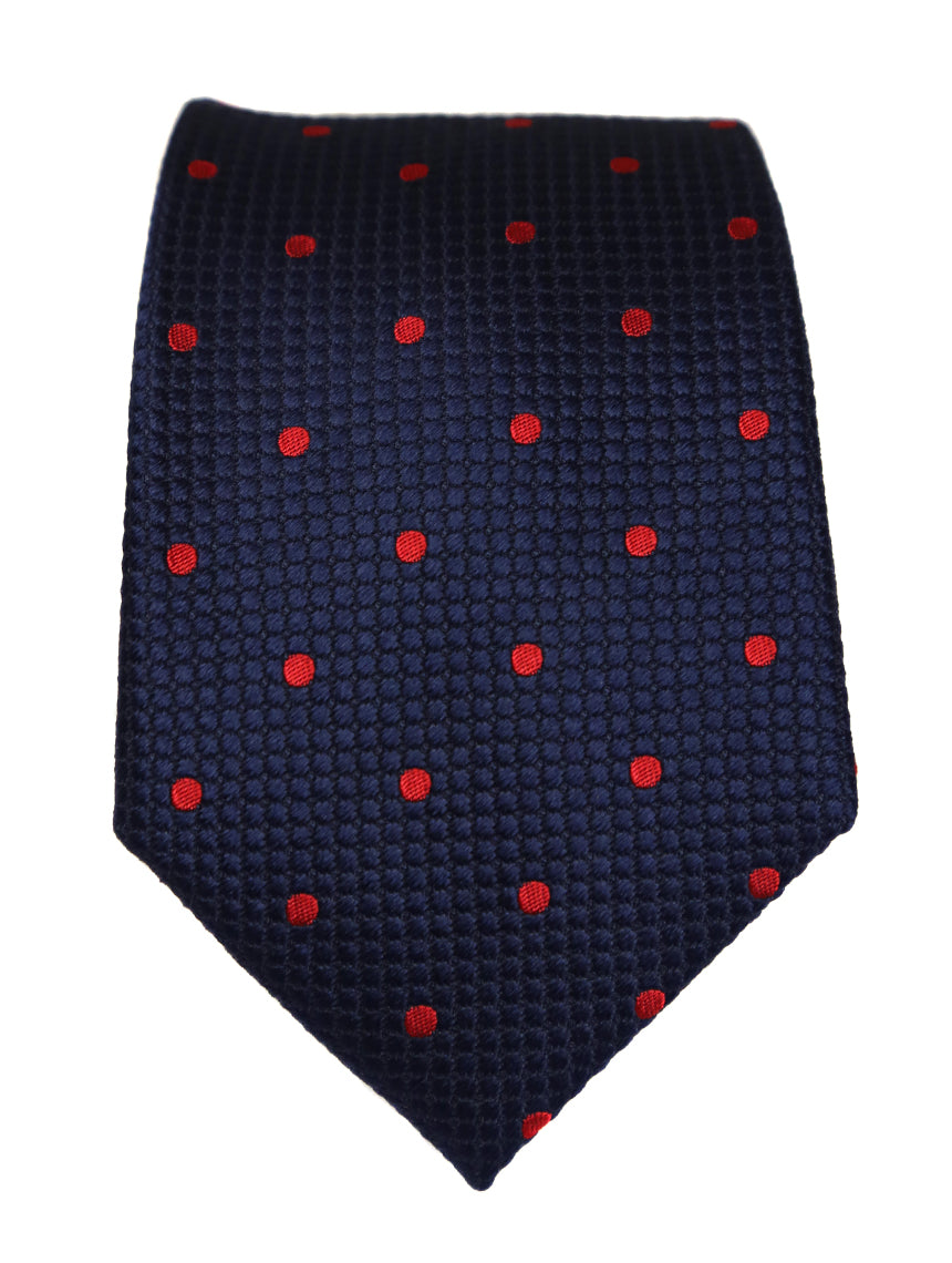 DÉCLIC Classic Spot Tie - Navy/Red