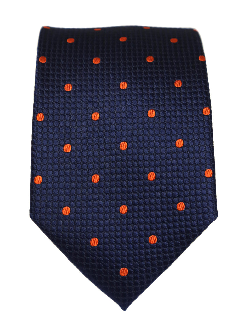 DÉCLIC Classic Spot Tie - Navy/Orange