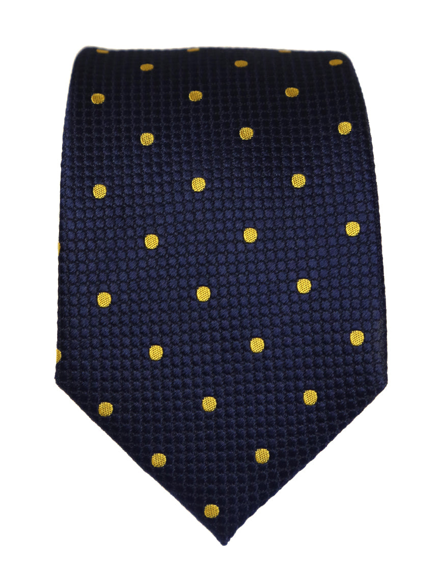 DÉCLIC Classic Spot Tie - Navy/Yellow