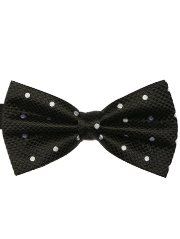 DÉCLIC Classic Spot Bow Tie - White/Black