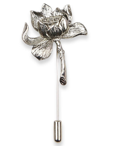 DÉCLIC Flower Texture Lapel Pin - Ivory